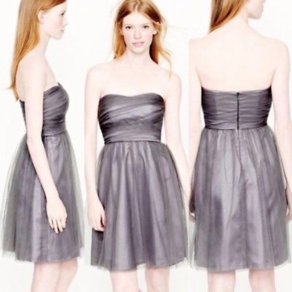 J CREW TULLE STRAPLESS MAURA DRESS  8 NWT $228